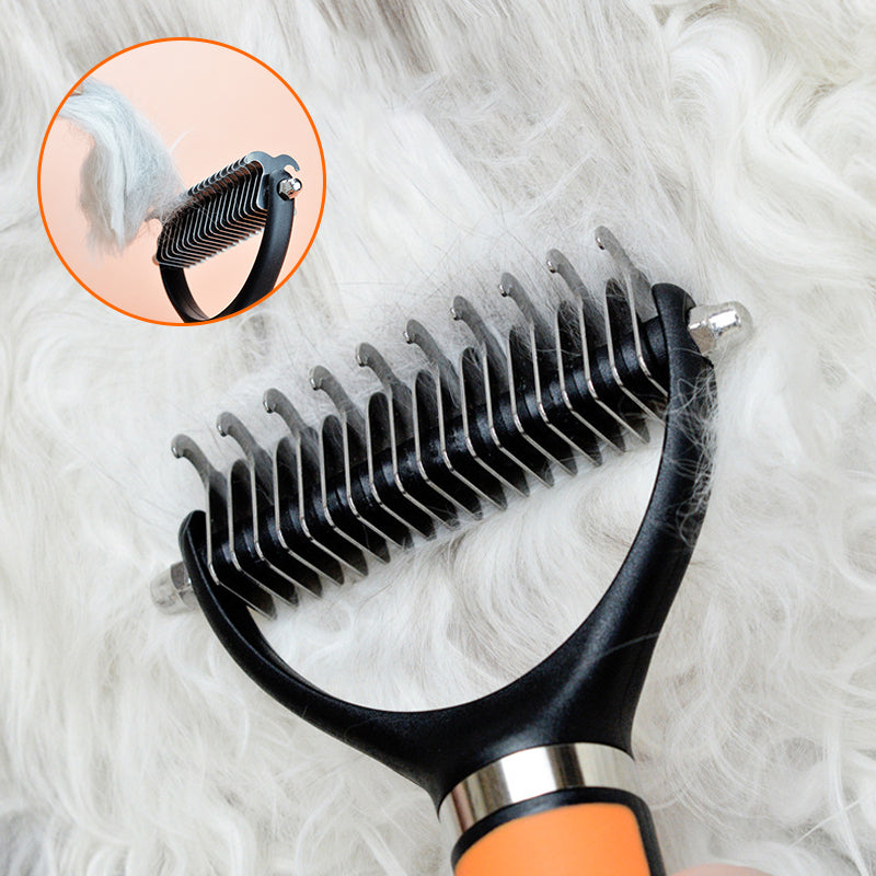🐕 50% RABATT NU! 🐈 Dubbelsidig Avgörande Borste för Husdjur – Dubbelsidig Design, Ergonomiskt Handtag & Skonsam Pälsvård ✨