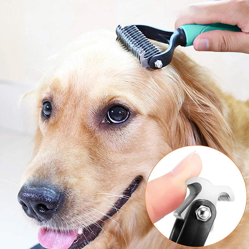 🐕 50% RABATT NU! 🐈 Dubbelsidig Avgörande Borste för Husdjur – Dubbelsidig Design, Ergonomiskt Handtag & Skonsam Pälsvård ✨