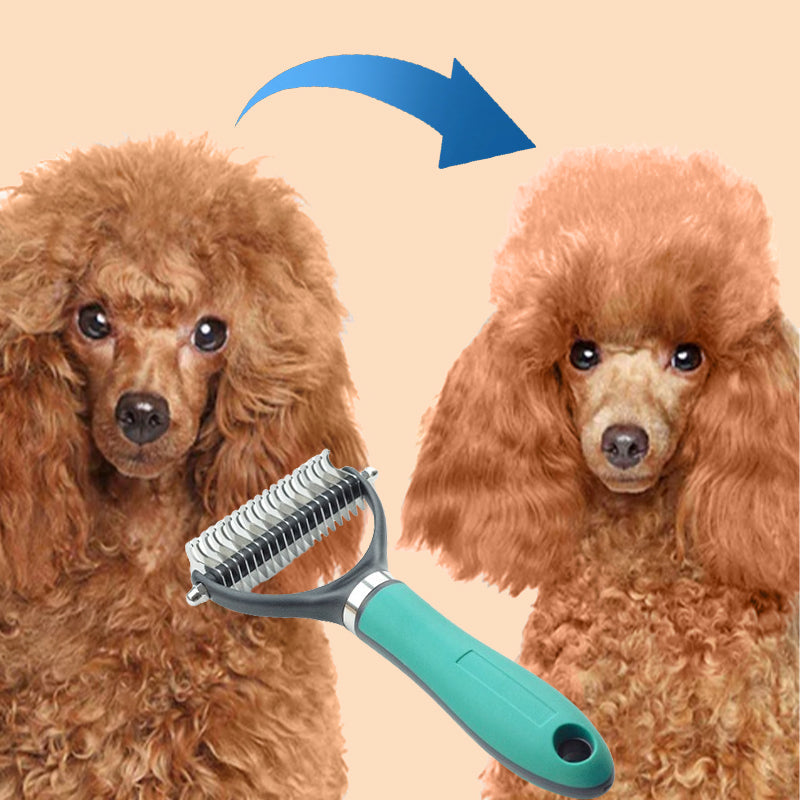 🐕 50% RABATT NU! 🐈 Dubbelsidig Avgörande Borste för Husdjur – Dubbelsidig Design, Ergonomiskt Handtag & Skonsam Pälsvård ✨