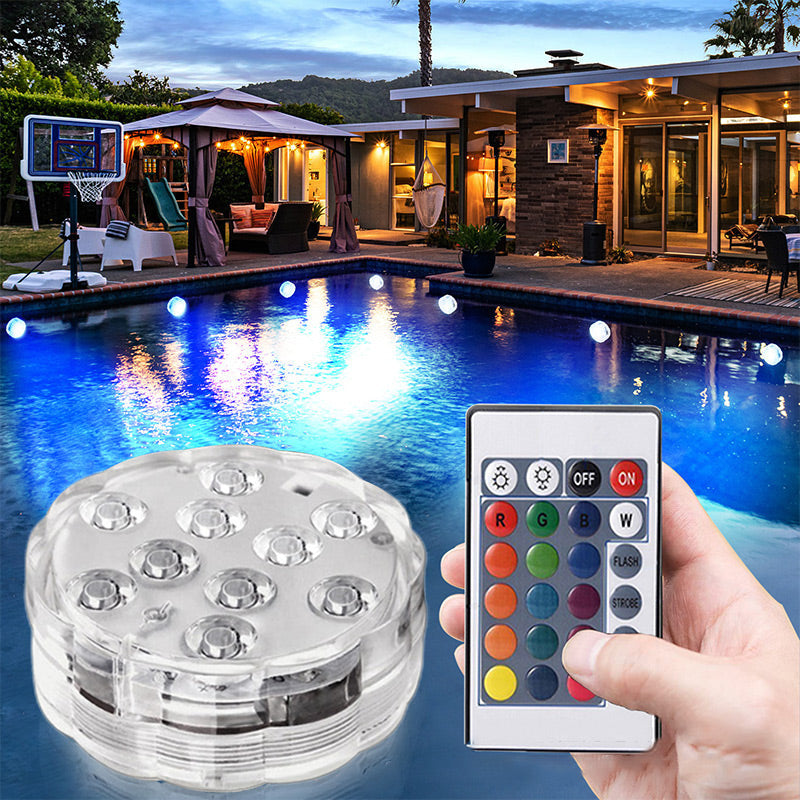 🏊 50% RABATT NU! 💡 Vattentäta LED-Poolampor med Fjärrkontroll – IP68 & 16 Färger – Skapa Magisk Stämning ✨