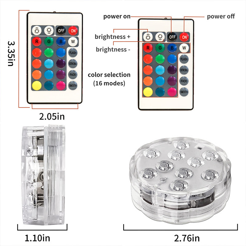 🏊 50% RABATT NU! 💡 Vattentäta LED-Poolampor med Fjärrkontroll – IP68 & 16 Färger – Skapa Magisk Stämning ✨