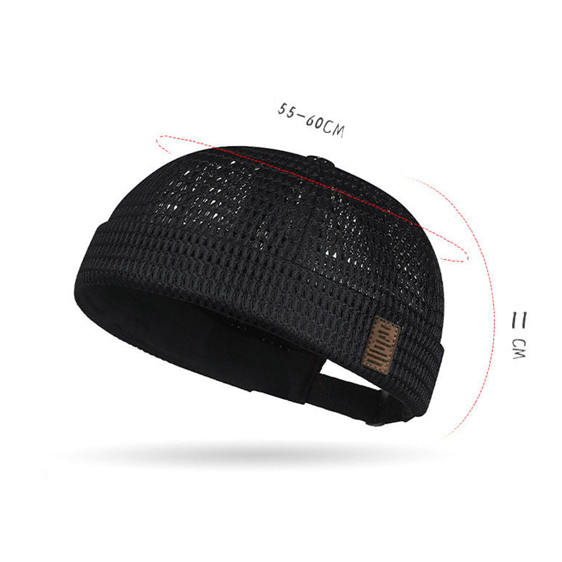 🧢 50% RABATT NU! 🌬️ Lättvikt Andningsbar Mesh Brimless Cap – Retro Docker Style, Justerbar & Ultralätt – Sval Komfort ✨