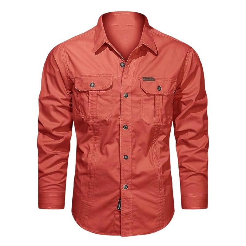 👔 50% RABATT NU! 🔧 Herr Långärmad Bomulls Arbetskjorta – Andningsbar, Dubbla Bröstfickor & Förstärkta Sömmar – Robust & Hållbar 🛠️