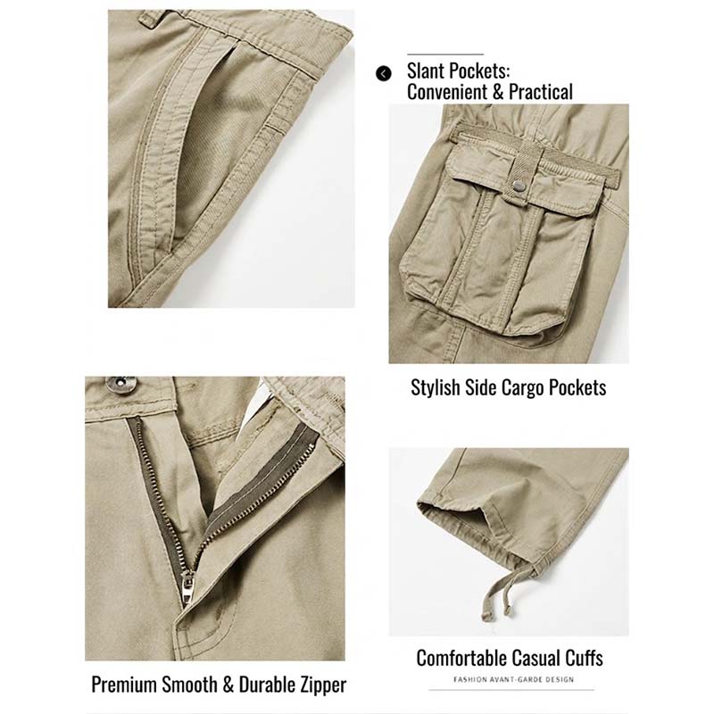👖 50% RABATT NU! 🔧 Herr Klassiska Taktiska Cargobyxor – Multi-Ficka, Hållbar Bomullsblandning & Justerbara Muddar – Perfekt För Utomhus- & Vardagsbruk ✨