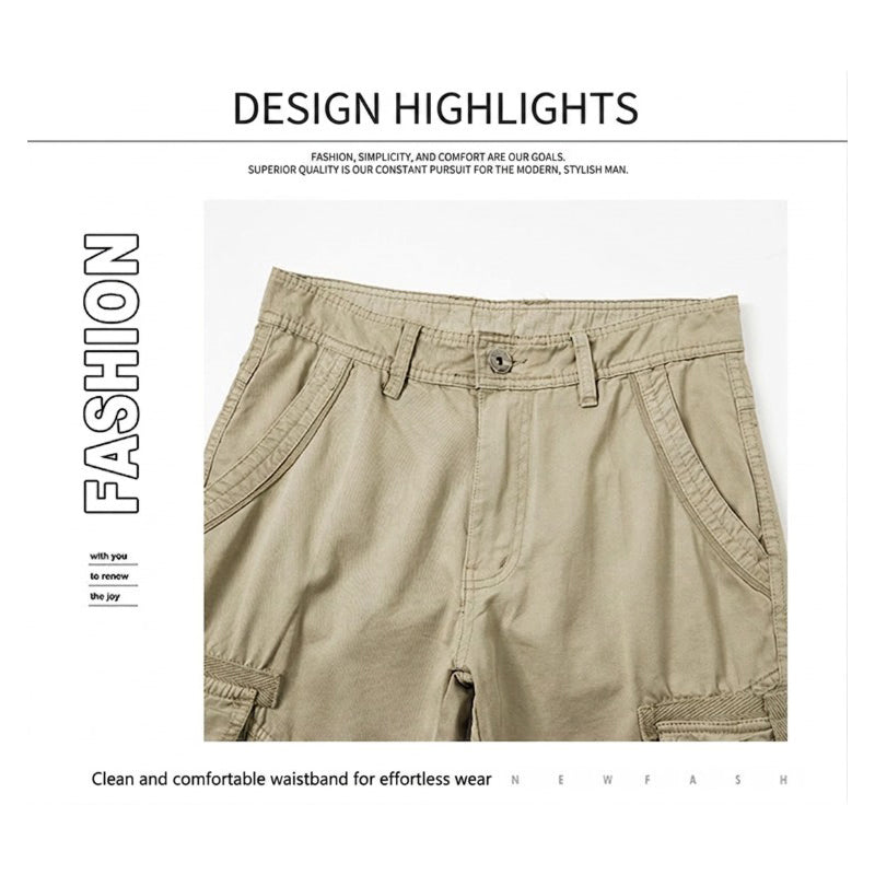 👖 50% RABATT NU! 🔧 Herr Klassiska Taktiska Cargobyxor – Multi-Ficka, Hållbar Bomullsblandning & Justerbara Muddar – Perfekt För Utomhus- & Vardagsbruk ✨