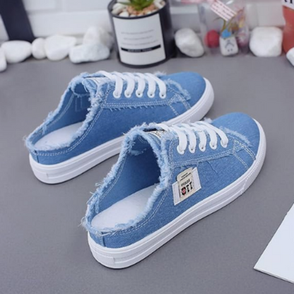 👟 52% RABATT! 👖 Damernas Denim Mule Sneakers – Slip-on Design, Bekväm Sula & Perfekt För En Avslappnad, Trendig Sommarlook ☀️