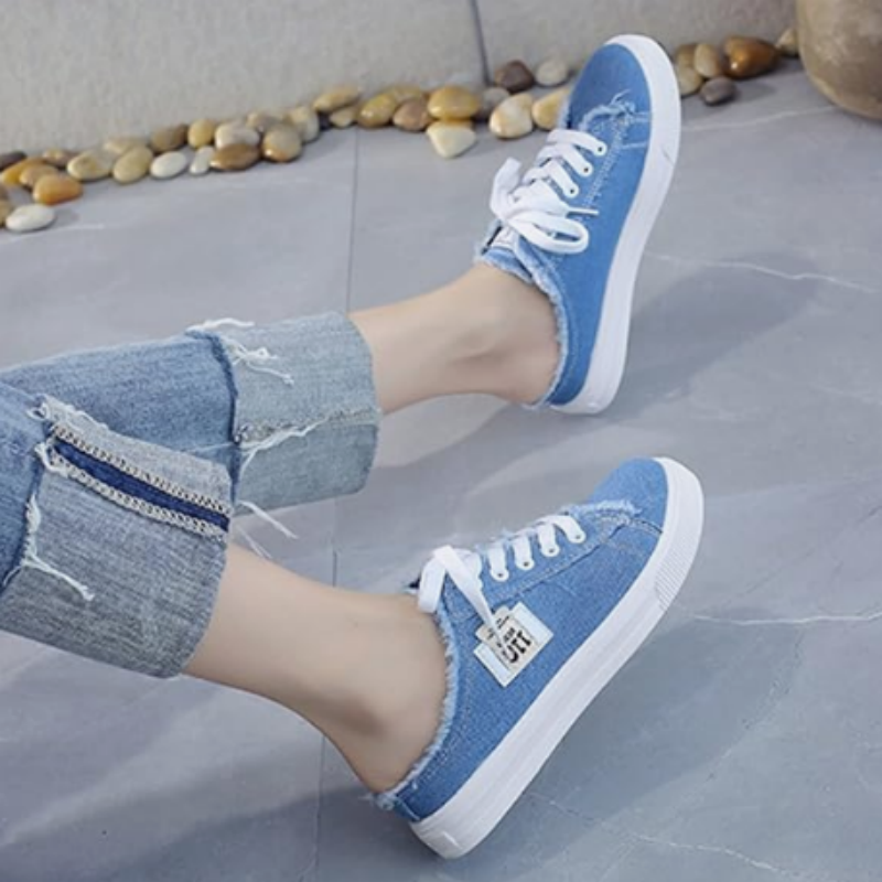 👟 52% RABATT! 👖 Damernas Denim Mule Sneakers – Slip-on Design, Bekväm Sula & Perfekt För En Avslappnad, Trendig Sommarlook ☀️