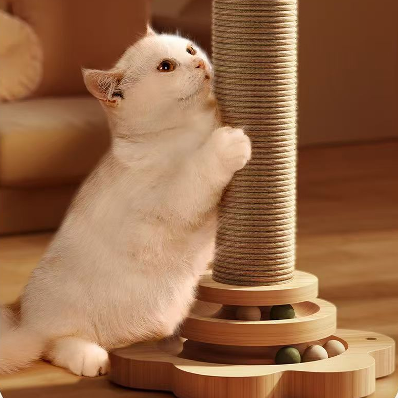 🐈Multifunktionellt Kattaktivitetscenter med Klösstånde och Leksaker🌲