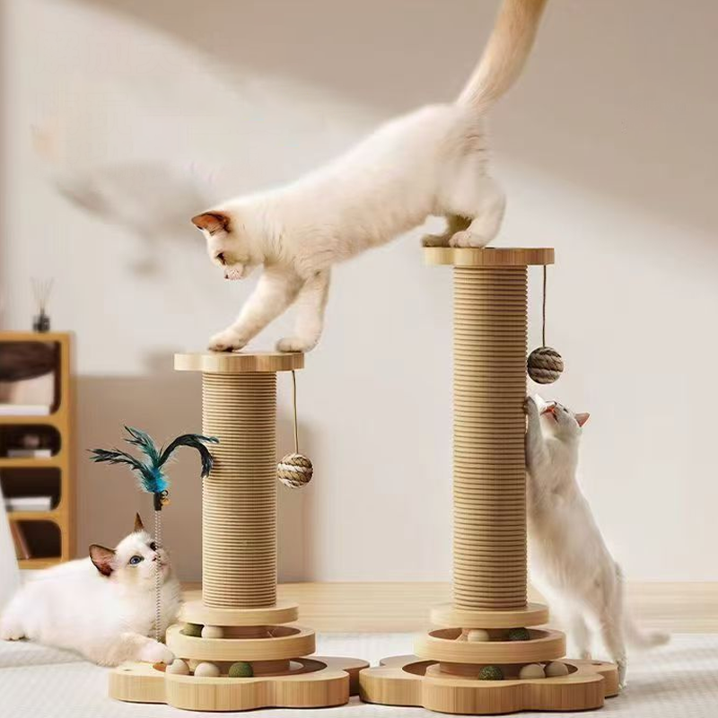 🐈Multifunktionellt Kattaktivitetscenter med Klösstånde och Leksaker🌲