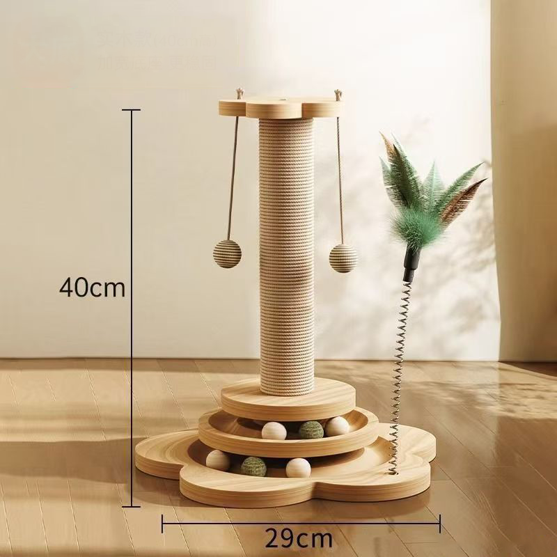 🐈Multifunktionellt Kattaktivitetscenter med Klösstånde och Leksaker🌲