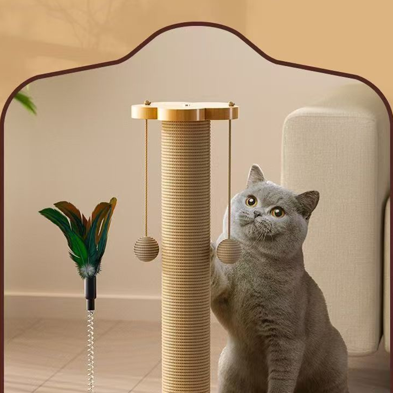 🐈Multifunktionellt Kattaktivitetscenter med Klösstånde och Leksaker🌲
