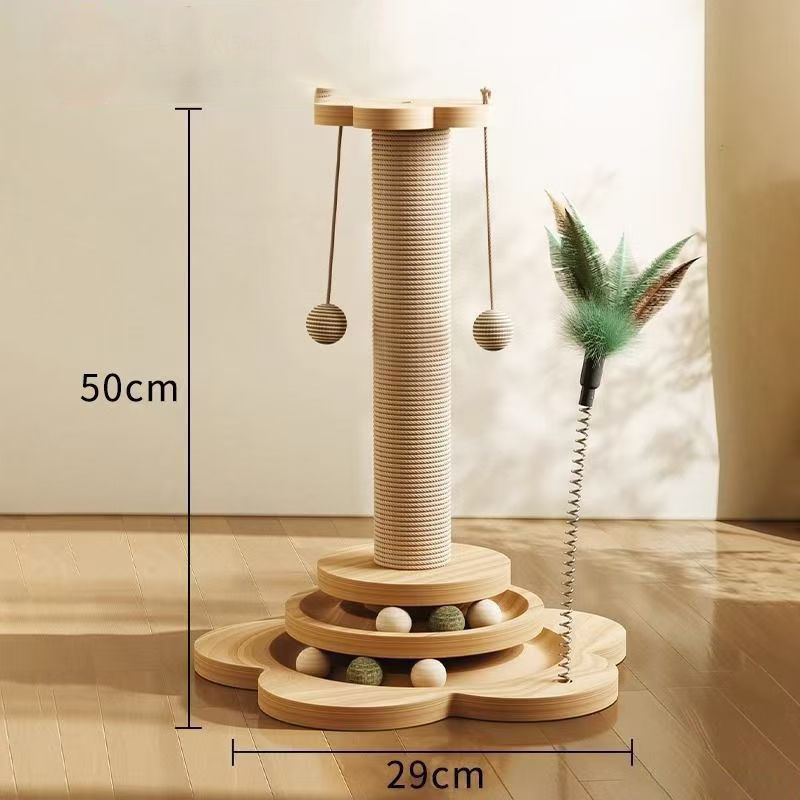 🐈Multifunktionellt Kattaktivitetscenter med Klösstånde och Leksaker🌲