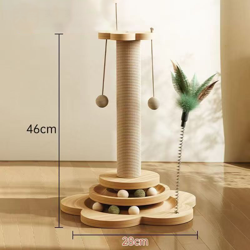 🐈Multifunktionellt Kattaktivitetscenter med Klösstånde och Leksaker🌲
