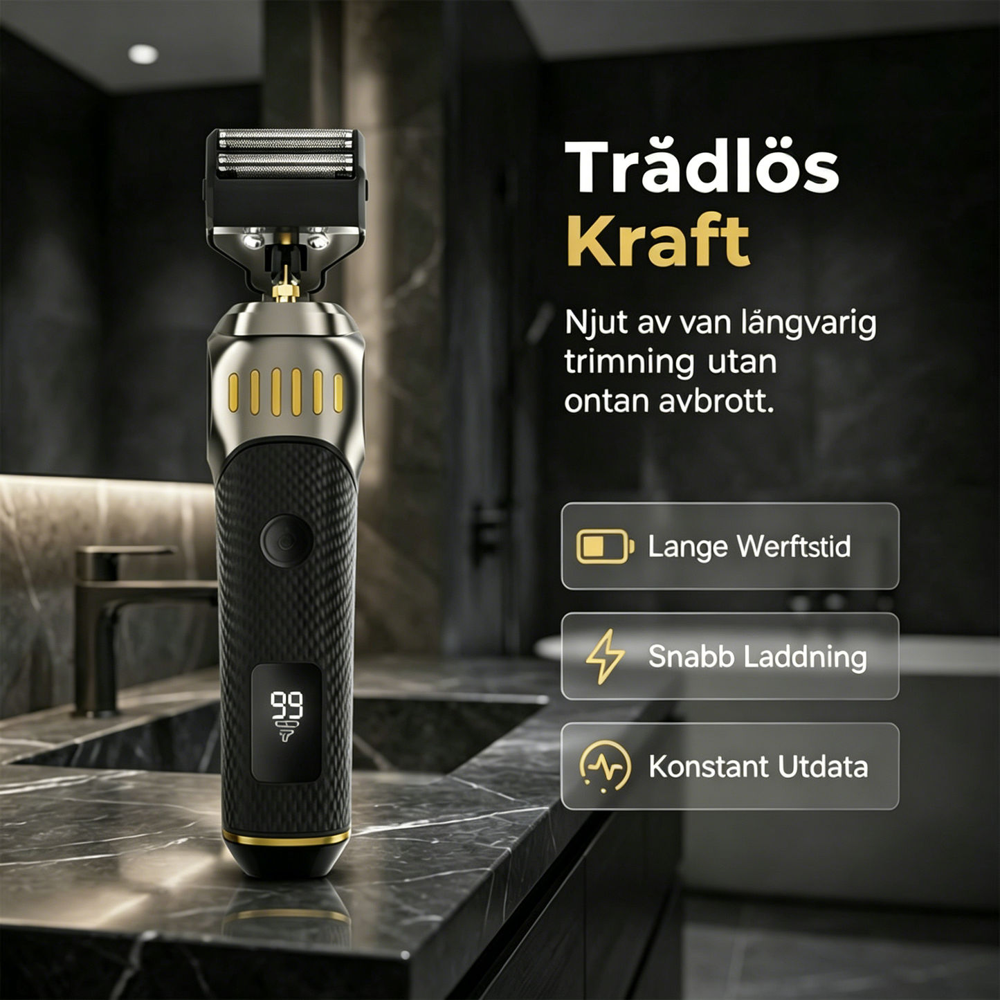🌞50% RABATT!🧔Luxe 3-i-1 professionell vårdset för män - T-skärmaskin, folieklippare & näsborstrimmer - Med LED-display & USB-laddbar