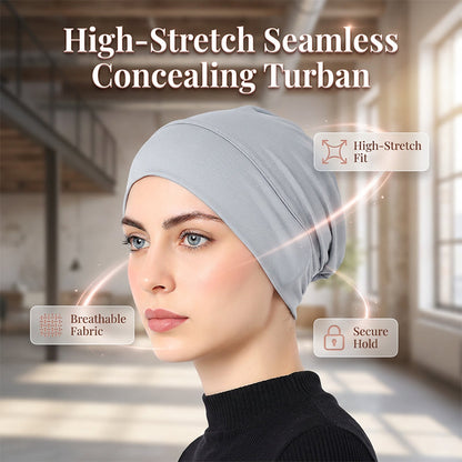 👒 Köp 1 få 1 GRATIS!🌸 Mjuk Stretch Turbanmössa – Mjölksilke, Anti-Halk, Döljer Hårvolym & Multifunktionell, 11 Färger 👒🌸
