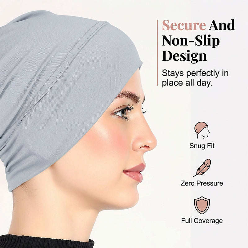 👒 Köp 1 få 1 GRATIS!🌸 Mjuk Stretch Turbanmössa – Mjölksilke, Anti-Halk, Döljer Hårvolym & Multifunktionell, 11 Färger 👒🌸