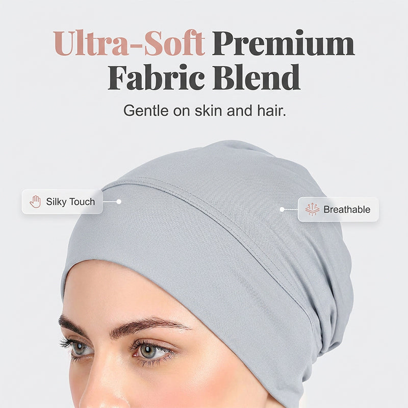 👒 Köp 1 få 1 GRATIS!🌸 Mjuk Stretch Turbanmössa – Mjölksilke, Anti-Halk, Döljer Hårvolym & Multifunktionell, 11 Färger 👒🌸