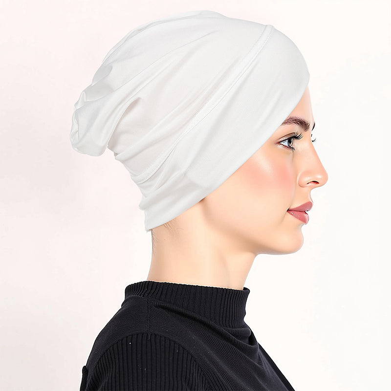 👒 Köp 1 få 1 GRATIS!🌸 Mjuk Stretch Turbanmössa – Mjölksilke, Anti-Halk, Döljer Hårvolym & Multifunktionell, 11 Färger 👒🌸