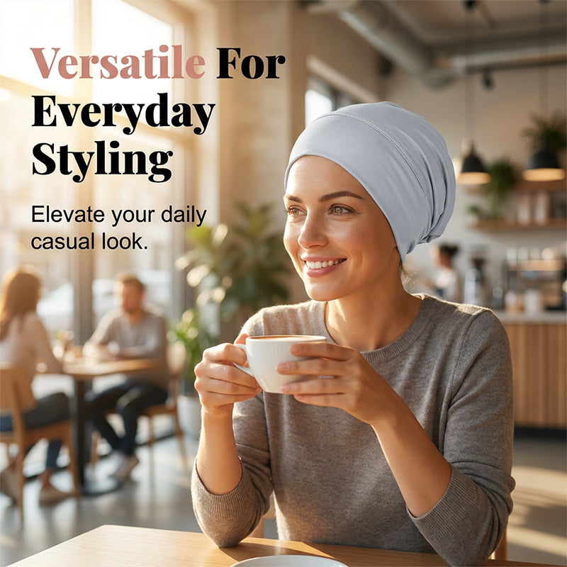 👒 Köp 1 få 1 GRATIS!🌸 Mjuk Stretch Turbanmössa – Mjölksilke, Anti-Halk, Döljer Hårvolym & Multifunktionell, 11 Färger 👒🌸