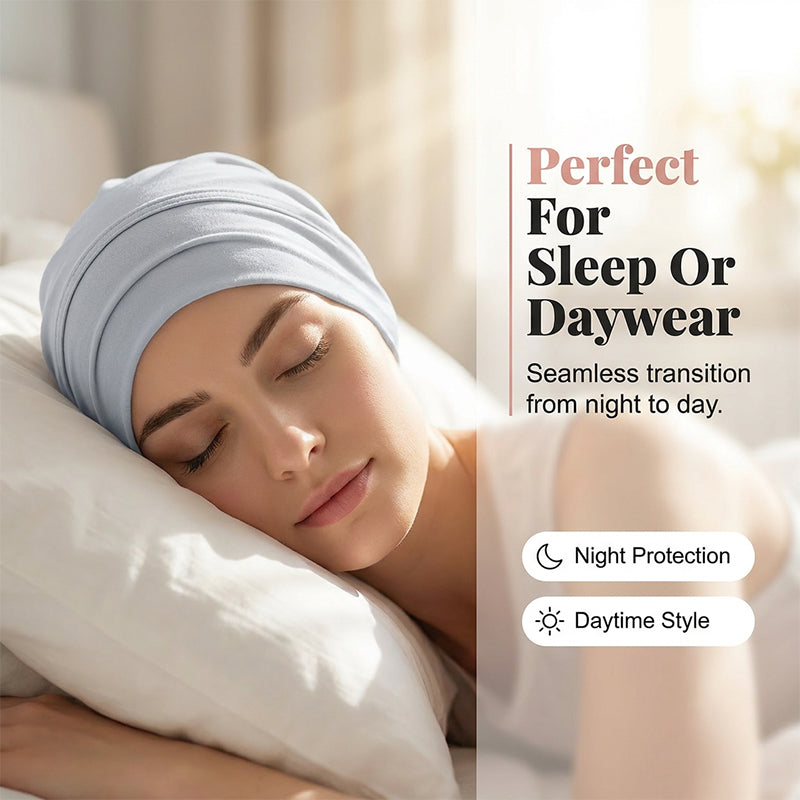 👒 Köp 1 få 1 GRATIS!🌸 Mjuk Stretch Turbanmössa – Mjölksilke, Anti-Halk, Döljer Hårvolym & Multifunktionell, 11 Färger 👒🌸