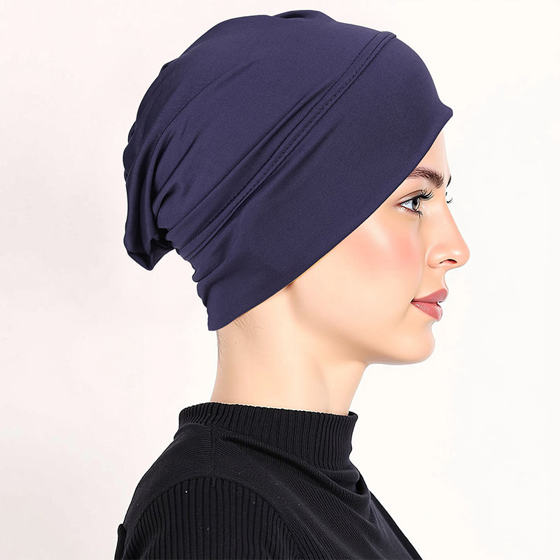 👒 Köp 1 få 1 GRATIS!🌸 Mjuk Stretch Turbanmössa – Mjölksilke, Anti-Halk, Döljer Hårvolym & Multifunktionell, 11 Färger 👒🌸
