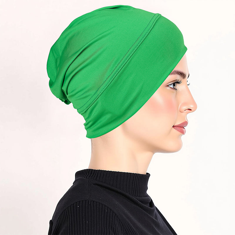 👒 Köp 1 få 1 GRATIS!🌸 Mjuk Stretch Turbanmössa – Mjölksilke, Anti-Halk, Döljer Hårvolym & Multifunktionell, 11 Färger 👒🌸