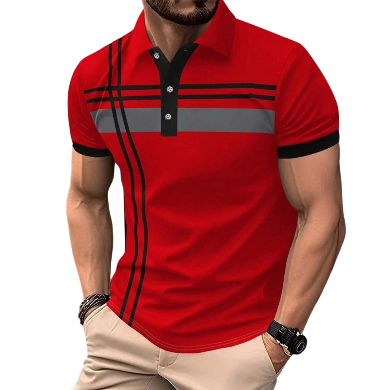 👔 50% RABATT NU!⛳ Herr Randig Pikéskjorta – Snabbtorkande & Andningsbar – Casual Business Golf Kortärm ✨