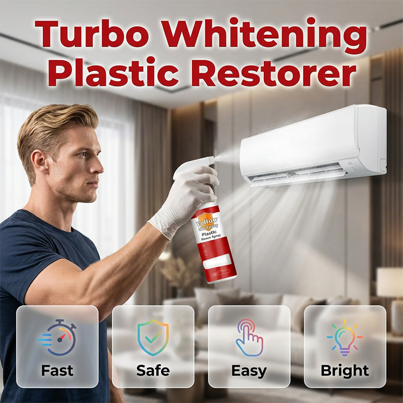 ✨ 50% RABATT NU!🧼 Spray för Borttagning av Gula Fläckar på Plast – Turbo Whitening Restorer – Djuprengöring för Hushållsapparater 🏠