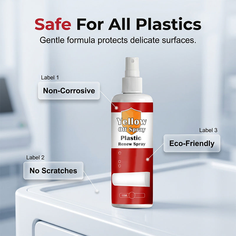 ✨ 50% RABATT NU!🧼 Spray för Borttagning av Gula Fläckar på Plast – Turbo Whitening Restorer – Djuprengöring för Hushållsapparater 🏠