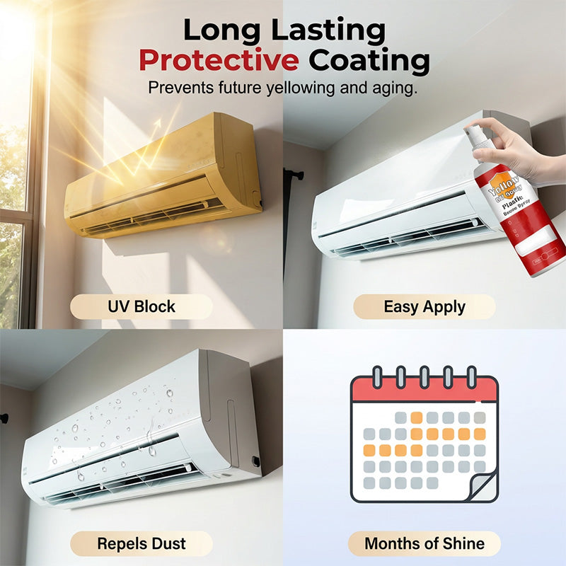 ✨ 50% RABATT NU!🧼 Spray för Borttagning av Gula Fläckar på Plast – Turbo Whitening Restorer – Djuprengöring för Hushållsapparater 🏠