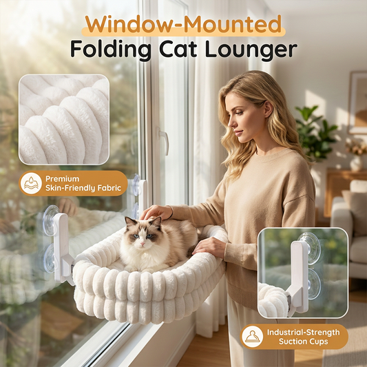 🐱 50 % RABATT NU! ☀️ Hopfällbar kattfönsterhängmatta med sugkoppar – bekväm solplats & platsbesparande ✨