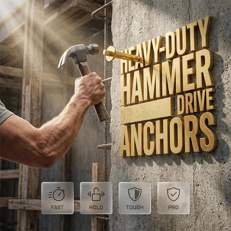 ⚒️🔨 SNABBERBJUDANDE 50% RABATT! Set med 60 professionella hammarkanor – högfast galvaniserat stål, perfekt för betong och tegel, snabb och säker fastsättning 🧱