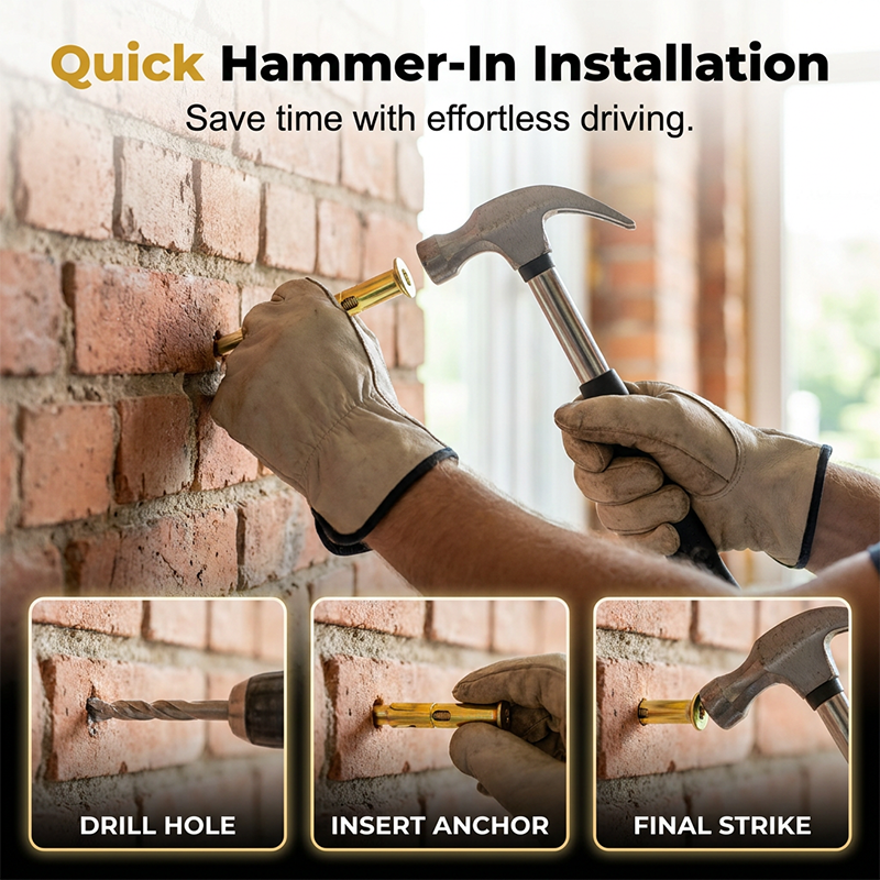 ⚒️🔨 SNABBERBJUDANDE 50% RABATT! Set med 60 professionella hammarkanor – högfast galvaniserat stål, perfekt för betong och tegel, snabb och säker fastsättning 🧱