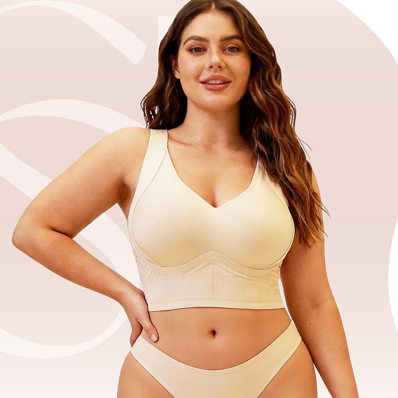 👙 50% RABATT NU!✨ Sömlös Stöd-BH med Full Täckning – Lyft & Sidostöd – Heldagskomfort 🦋
