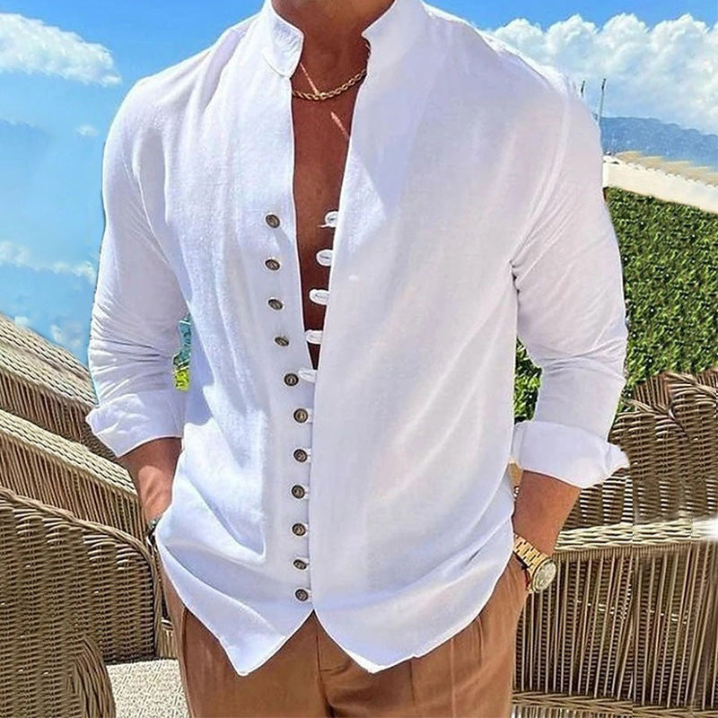 👕 50% RABATT! 🌊 Herr linne knäppbar sommar strandskjorta – Andningsbar, lätt & ledig passform – perfekt för soliga dagar, picknick eller en avslappnad semester 🏖️