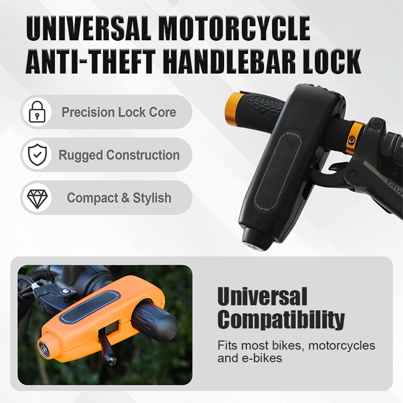 📢📢50% RABATT NU!! ⏰Universellt stöldskyddslås för motorcykelstyret