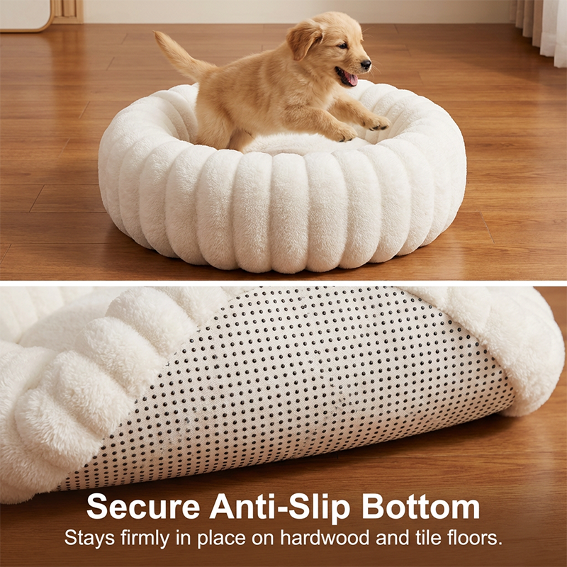 🐶 50% RABATT NU! 🛏️ Ultramjuk Rund Lugnande Husdjursbädd – Den Perfekta Sovplatsen för Hundar & Katter – Upphöjd Kant & Ortopediskt Stöd 🌙