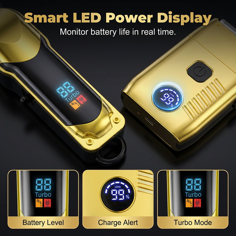 ✂️ 50% RABATT NU! ⚡ Professionellt Elektriskt Hårklippningsset för Män – Titaniumbladar & Smart LED – Perfekt för Hårklippning, Skägg & Styling – Sladdlöst & Lång Batteritid 💈