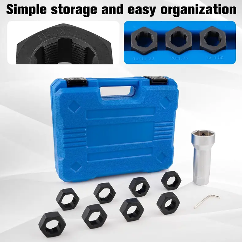 🔩 50 % RABATT NU! 🛠️ 10-Piece Axle Spindle Thread Chaser Set – premium Cr-Mo stål, 8 storlekar & portabel förvaringsväska – perfekt för fordonsreparation 🚗