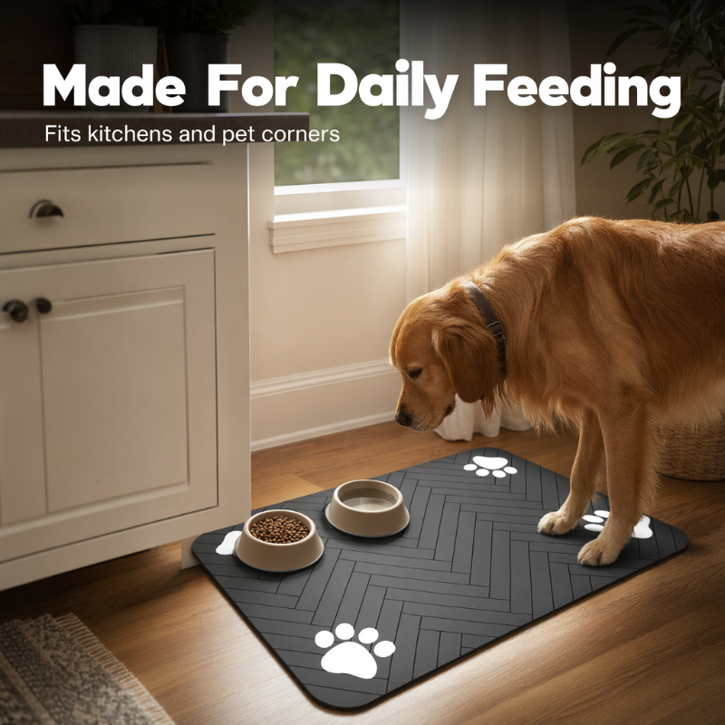 🐾 50 % RABATT NU! 🍽️ Vattentät matplatsmatta för husdjur – lätt att torka av, halkfri & skyddar golvet mot spill och fläckar 🐶