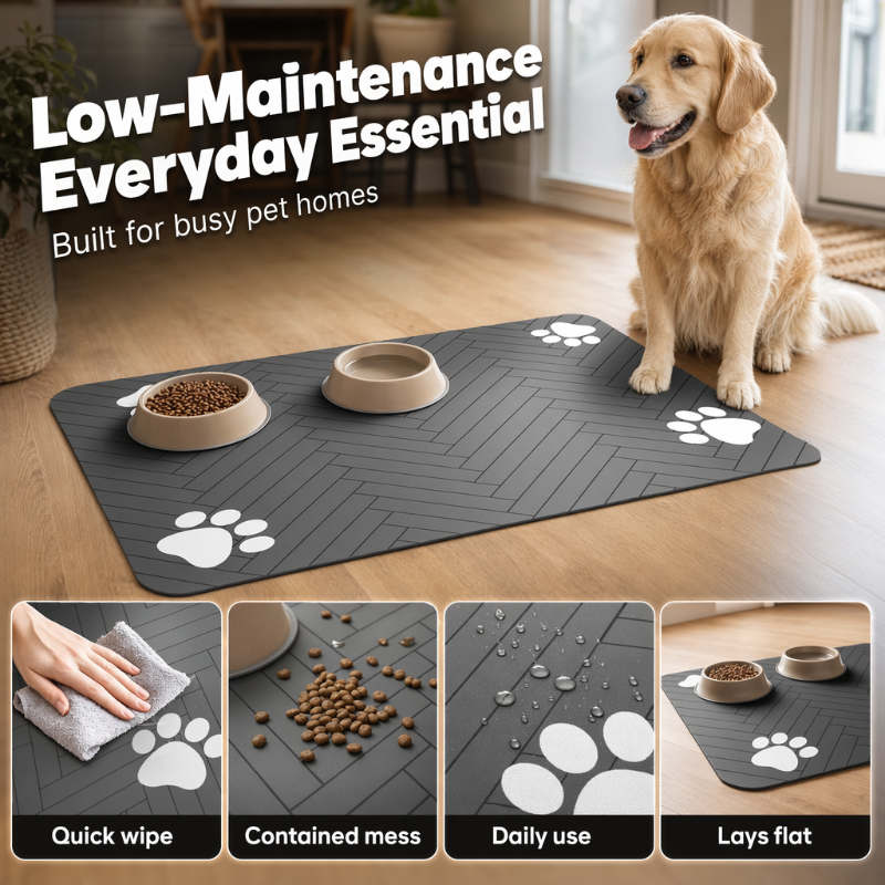 🐾 50 % RABATT NU! 🍽️ Vattentät matplatsmatta för husdjur – lätt att torka av, halkfri & skyddar golvet mot spill och fläckar 🐶