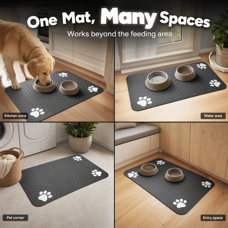 🐾 50 % RABATT NU! 🍽️ Vattentät matplatsmatta för husdjur – lätt att torka av, halkfri & skyddar golvet mot spill och fläckar 🐶