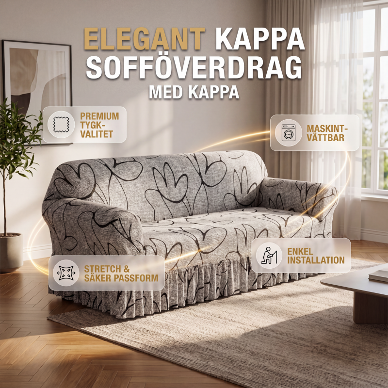 Universellt elastiskt sofföverdrag