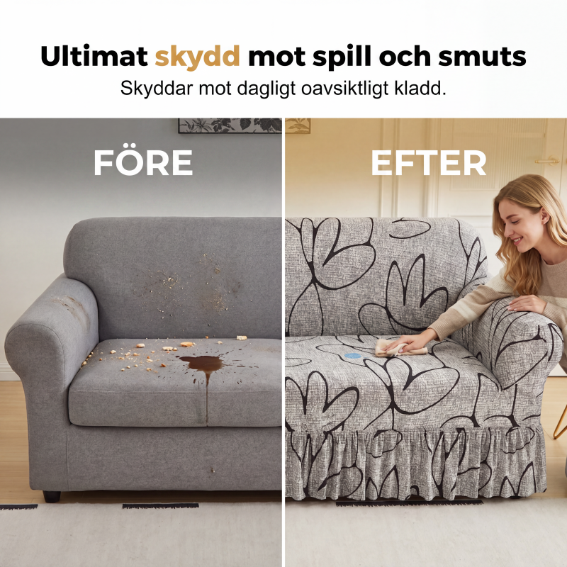 Universellt elastiskt sofföverdrag