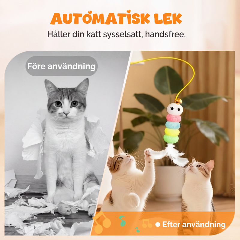 Automatisk infällbar kattleksak för att locka katter