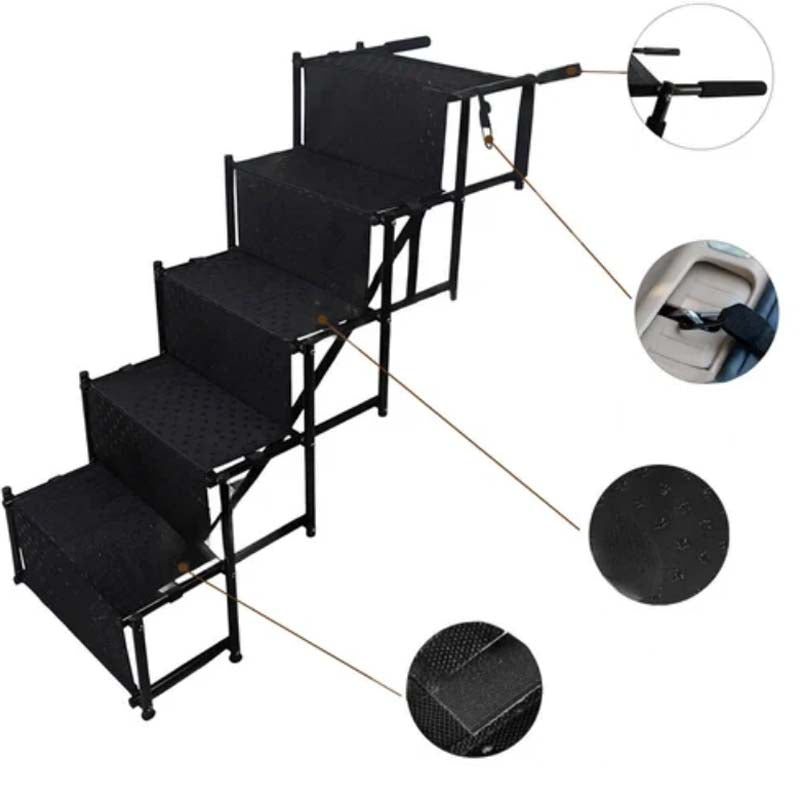 🎉 TIDSBEGRÄNSAT ERBJUDANDE – 50% RABATT! 🐕 Bärbar, vikbar, halkfri hundtrappa för bil – Robust stöd, förstärkta handtag & kompakt design ✨