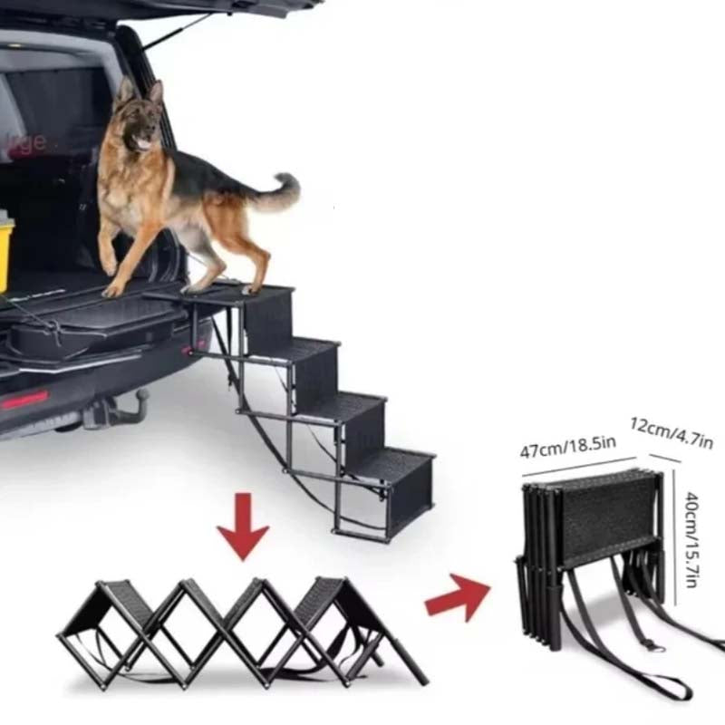 🎉 TIDSBEGRÄNSAT ERBJUDANDE – 50% RABATT! 🐕 Bärbar, vikbar, halkfri hundtrappa för bil – Robust stöd, förstärkta handtag & kompakt design ✨