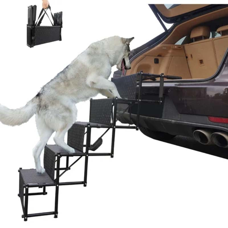 🎉 TIDSBEGRÄNSAT ERBJUDANDE – 50% RABATT! 🐕 Bärbar, vikbar, halkfri hundtrappa för bil – Robust stöd, förstärkta handtag & kompakt design ✨