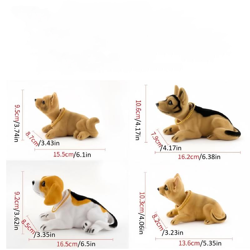 🐶 Söt hund-bobblehead – nickar vid varje kurva – 10 raser, mjuk plysch, guldkedja – sprider glädje under varje bilresa 🚗