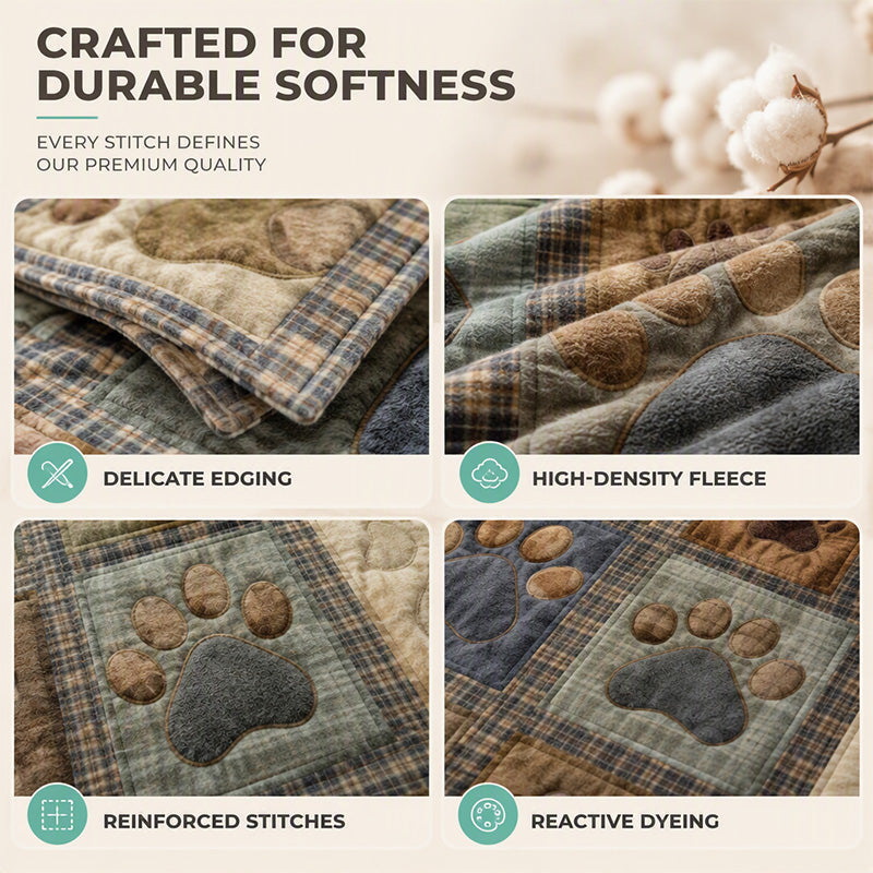 🐾 50 % RABATT NU! 🧶 Söt flanellfilt med tassavtryck – mysig värme, levande tryck & mångsidig – perfekt för soffan, sängen och djurvänliga hem 🏠